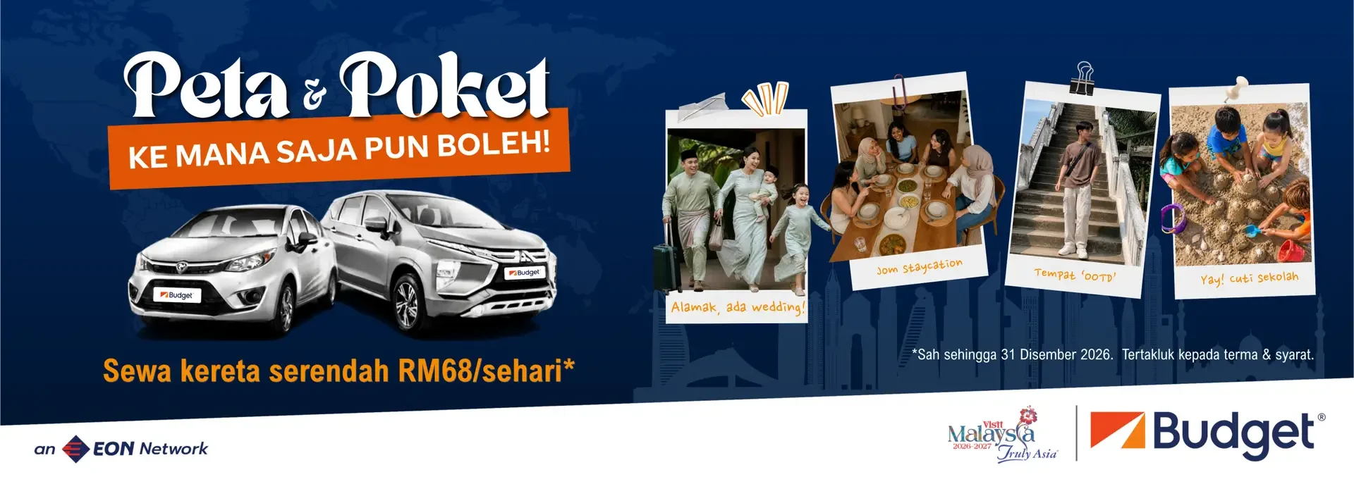 Kereta Sewa Budget promosi RM68. Car Rental Promotion RM68.
